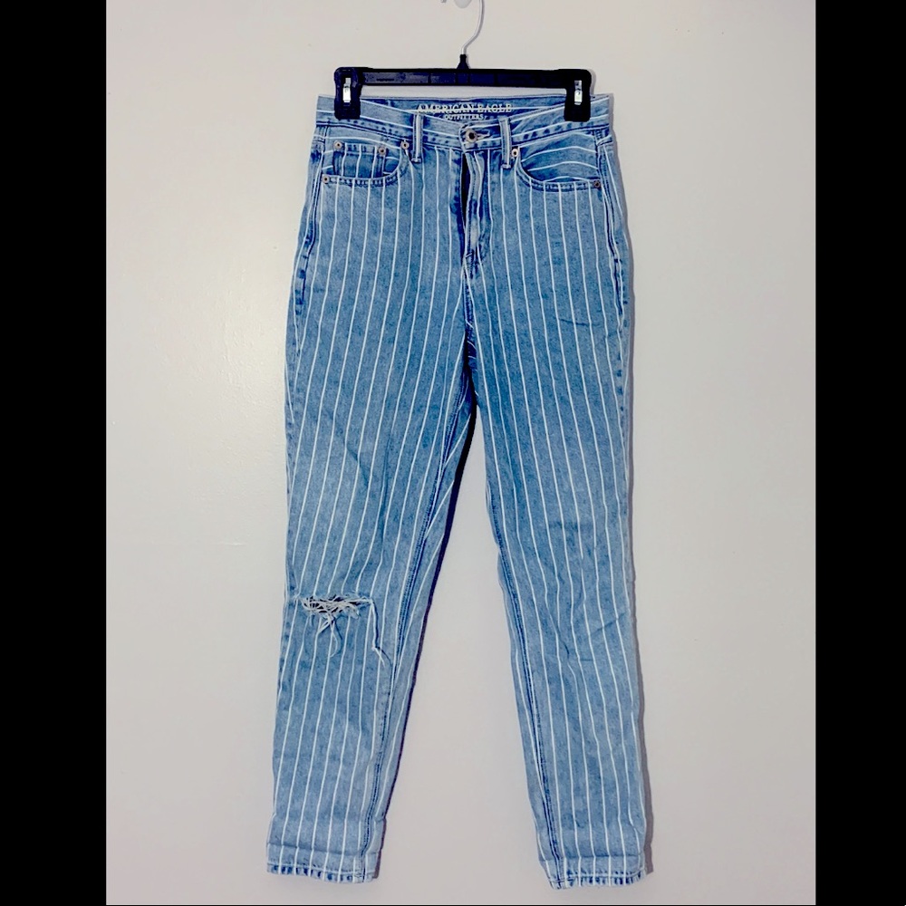 AEO Striped Mom Jeans!
